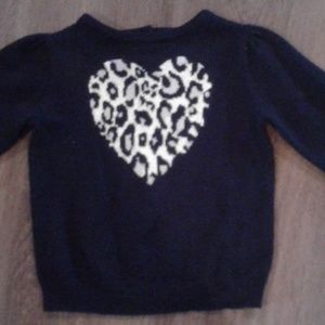 Black sweater with leopard heart